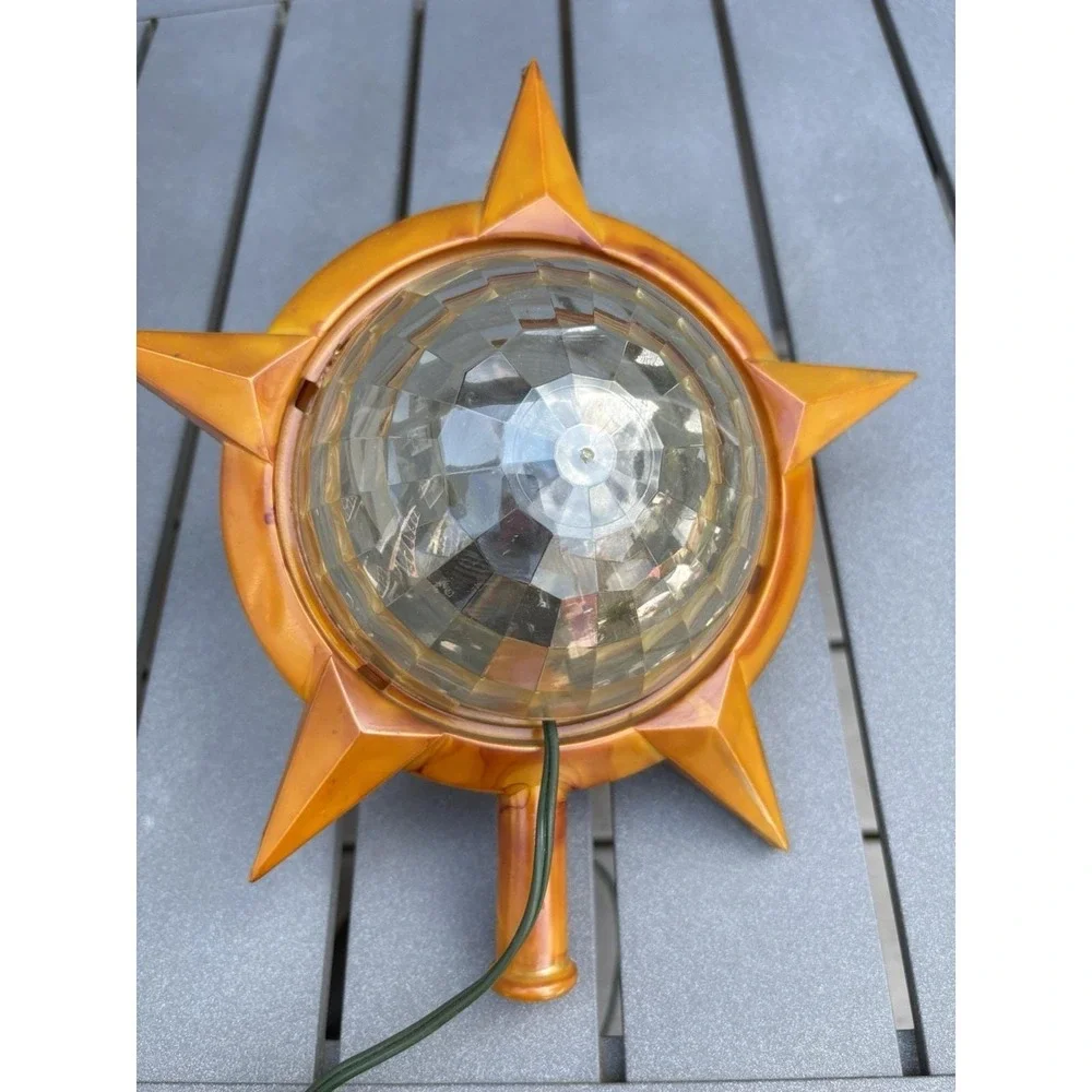 Vintage Bradford Celestial Light Motion Christmas Tree Topper orig box works!